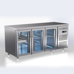 Πάγκος Συντήρησης Σαλατών TR-18G-GR 188x70x86cm Inox 380lt 590W με Τζάμι ARTSTEEL
