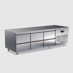 Πάγκος Συντήρησης Χαμηλός TR-187-LR 188x70x68cm Inox 190lt 590W με Συρτάρια ARTSTEEL