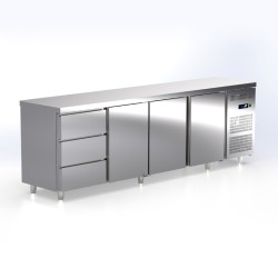 Πάγκος Συντήρησης TR-237-B8R Gastroline 235x70x87cm Inox 772W με Συρτάρια ARTSTEEL