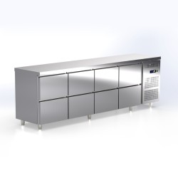 Πάγκος Συντήρησης TR-237-G8R Gastroline 235x70x87cm Inox 435W με Συρτάρια ARTSTEEL