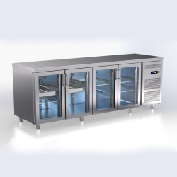 Πάγκος Συντήρησης Σαλατών TR-23G-GR 235x70x86cm Inox 510lt 590W με Τζάμι ARTSTEEL