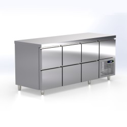 Πάγκος Συντήρησης TS-187-7R Gastroline 188x70x87cm Inox 772W GN 1/1 με Συρτάρια ARTSTEEL