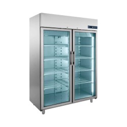 Θάλαμος Βιτρίνα Συντήρηση UB-137 137x82x207cm 1232lt 220/240V 650W Inox με 2 Πόρτες Τζαμιού BAMBAS