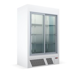 Θάλαμος Βιτρίνα Συντήρηση UBP-137 137x73x200cm 958lt 220/240V 650W με 2 Συρόμενες Πόρτες Τζαμιού & Μηχανή Κάτω σε Λευκό Χρώμα BAMBAS