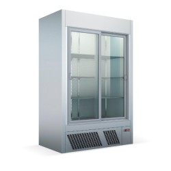 Θάλαμος Βιτρίνα Συντήρηση UBS-137 137x73x200cm 958lt 220/240V 650W με 2 Συρόμενες Πόρτες Τζαμιού & Μηχανή Κάτω Inox BAMBAS