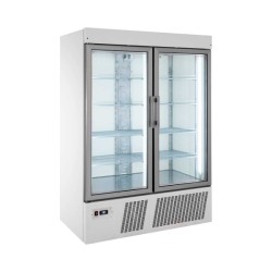 Θάλαμος Βιτρίνα Κατάψυξη UPF-137 137x72x200cm 1080lt 220/240V 850W με 2 Πόρτες Τζαμιού σε Λευκό Χρώμα & Μηχανή Κάτω BAMBAS