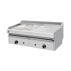 Σχαριέρα V-25 100x51x43cm 15.9kW Αερίου Νερού 2 Ζωνών με 1 Σχάρα & 1 Πλάκα Επιτραπέζια NORTH