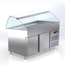 Βιτρίνα Συντήρησης Ψαριών VA-149-KR 141x90x117cm Inox 590W Εκθετήριο με Ψυχόμενη Αποθήκη ARTSTEEL
