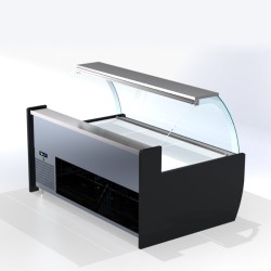 Βιτρίνα Συντήρησης Κρεοπωλείου VM-201-KC Transparent Rondo 200x120x120cm Inox 772W Κυκλική ARTSTEEL