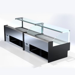 Βιτρίνα Συντήρησης Κρεοπωλείου VM-201-KI Transparent Rondo 200x120x120cm Inox 772W ARTSTEEL