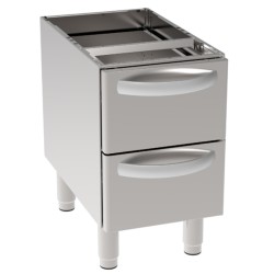 Ουδέτερο Στοιχείο VNC35L7 Tecno70 35x57,5x60cm Ανοιχτό με 2 Συρτάρια GN1/1 Επιδαπέδιο TECNOINOX