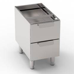 Ουδέτερο Στοιχείο VNC35/0 Tecno65 35x57,5x60cm Ανοιχτό με 2 Συρτάρια GN1/1 TECNOINOX