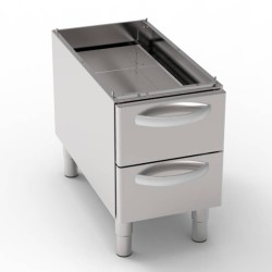 Ουδέτερο Στοιχείο VNC4L9 Tecno90 40x76,5x57cm Ανοιχτό με 2 Συρτάρια GN 1/1 TECNOINOX
