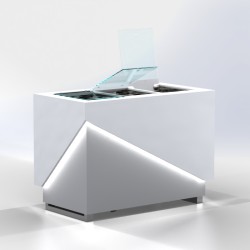 Βιτρίνα Παγωτού VO-108-FR 100x80x90cm Inox για 6 Μπασίνες ARTSTEEL