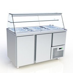 Βιτρίνα Συντήρησης Σαλατών VR-147-ER 141x70x125cm Inox GN 1/4 260lt 772W με Συρταρωτή Μηχανή ARTSTEEL