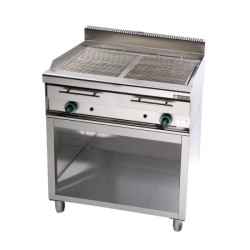 Σχαριέρα WG2-B Σειρά 65 87x65x94cm 18kW Αερίου Νερού 2 Ζωνών με Λιποσυλλέκτη σε Ανοιχτό Ντουλάπι SERGAS