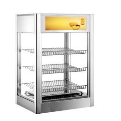 Θερμαινόμενη Βιτρίνα XCR-139L 64.5x43.6x78.5cm 1000W 220-240V Παρουσίασης Επιτραπέζια 3 Επιπέδων Κάθετη με Μετώπη OLYMPIA