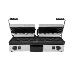 Τοστιέρα 16050 64x38x17Υcm 3,5kW 230V 50/60Hz Μαντεμένια Διπλή Ραβδωτή Πάνω και Κάτω με Αποσπώμενο Λιποσυλλέκτη Milantoast