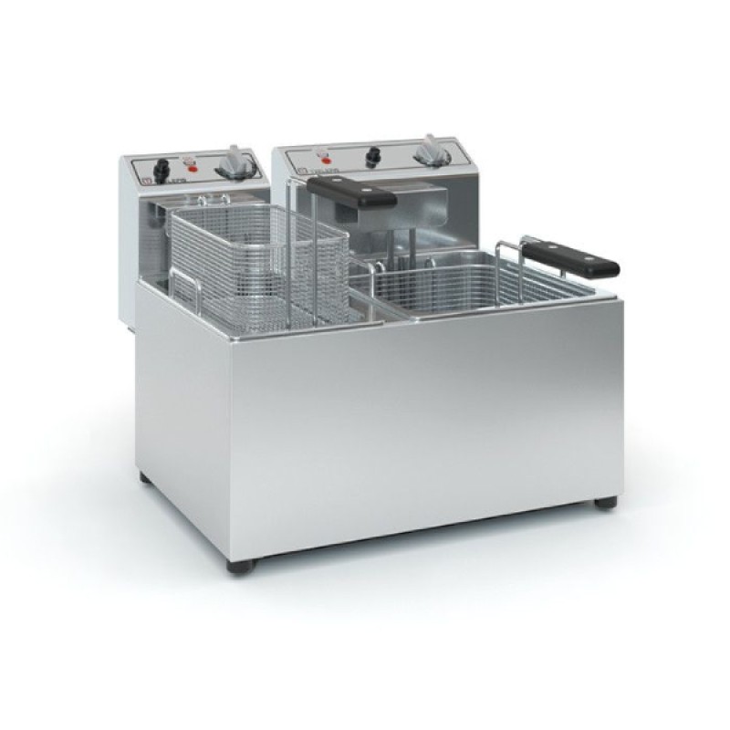 Φριτέζα Φ1007/380 48x43x38cm 1x2.7kW & 1x4.5kW 230V/380V3N Ηλεκτρική 4+7lt Διπλή Επιτραπέζια TZETHAN